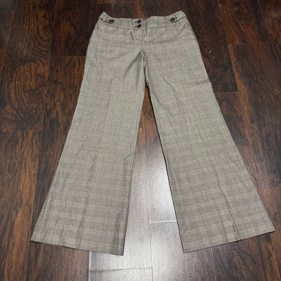 The Limited Brown Plaid Wide-Leg Mid Rise Trousers Y2K Vintage 8 NWT - Picture 1 of 16